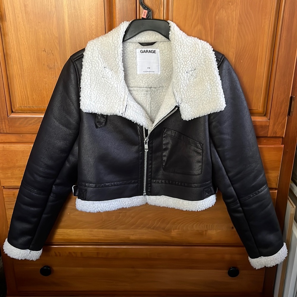 Faux Leather Shearling Jacket - image 1